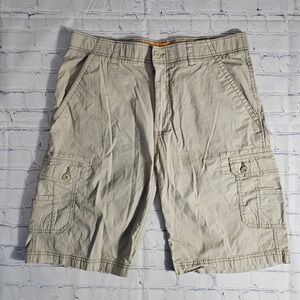 Wear First Men's Tan Cargo Shorts Size 34 Relaxed Fit Cotton Blend